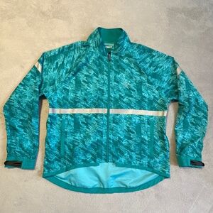 Running Room Reflective Jacket Unisex Large Teal Gorpcore Techwear Activewear